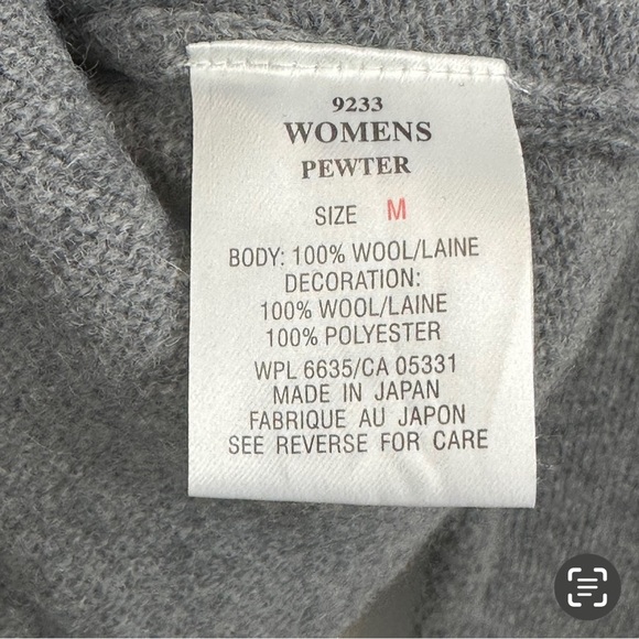 Woolrich Women's Wool Pewter Gray Sweater
with Hem and Cuff Accents Size M - Picture 14 of 16